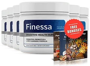 Finessa 3 bottle package with free bonus ebooks for digestive health support