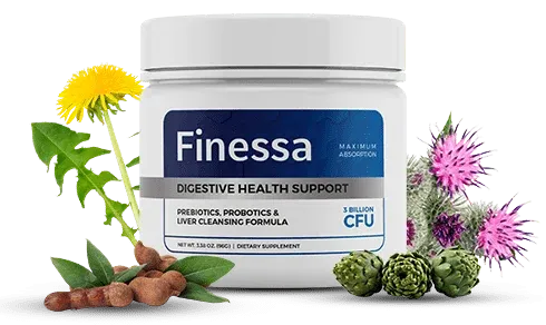 Finessa digestive health support powder with prebiotics and probiotics formula